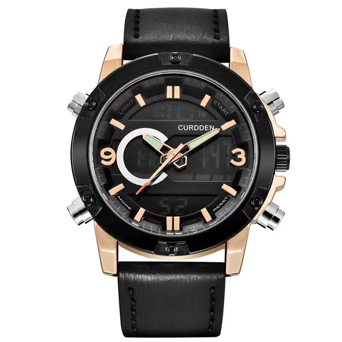 Istro DDEN-Montres chronographes en cuir pour hommes