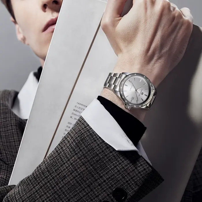 Forsining Business montre mécanique automatique pour hommes calendrier haut de gamme bracelet en acier inoxydable mode