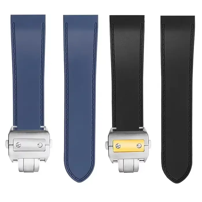Bracelet de montre en silicone souple pour montres traditionnelles avec boucle métallique 23mm 25mm pour femmes et hommes élégants occasions spéciales