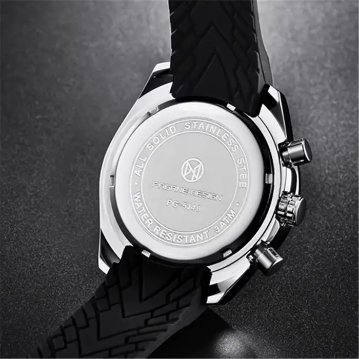 Montre sportive à quartz PAGRNE DESIGN PG 5140 résistante à l'eau pour hommes avec fonction chronométrage et cadran lumineux pour activités outdoor et urbaines