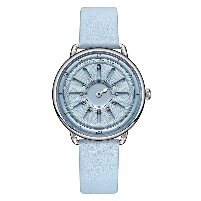 Montre Gorman Kepler en cuir véritable résistante à l'eau pour femmes élégante et innovante occasion spéciale quartz bracelet alliage bronze rose argent Blanc