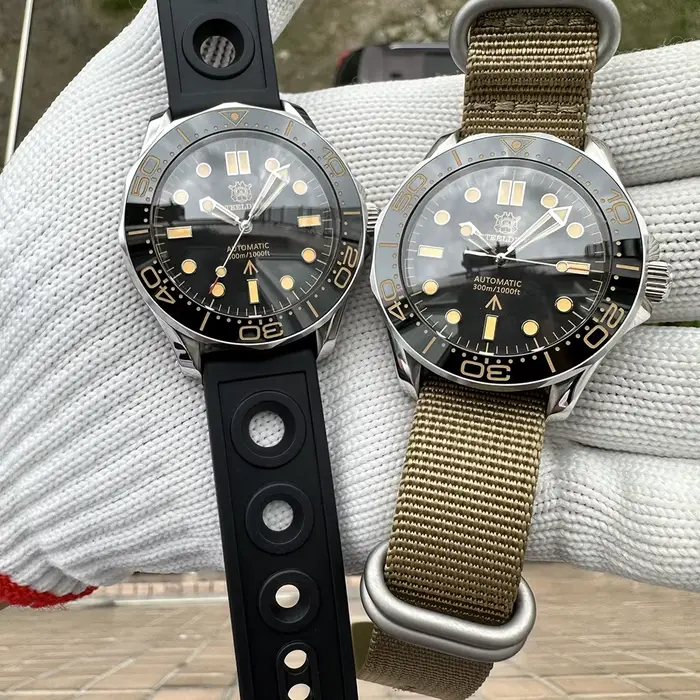 STEELDIVE SD1957 Nouvelle Arrivée 42MM Lunette Vintage Étanche 300M NH35 Lumineux Vert Verre Saphir Montre de Plongée Automatique