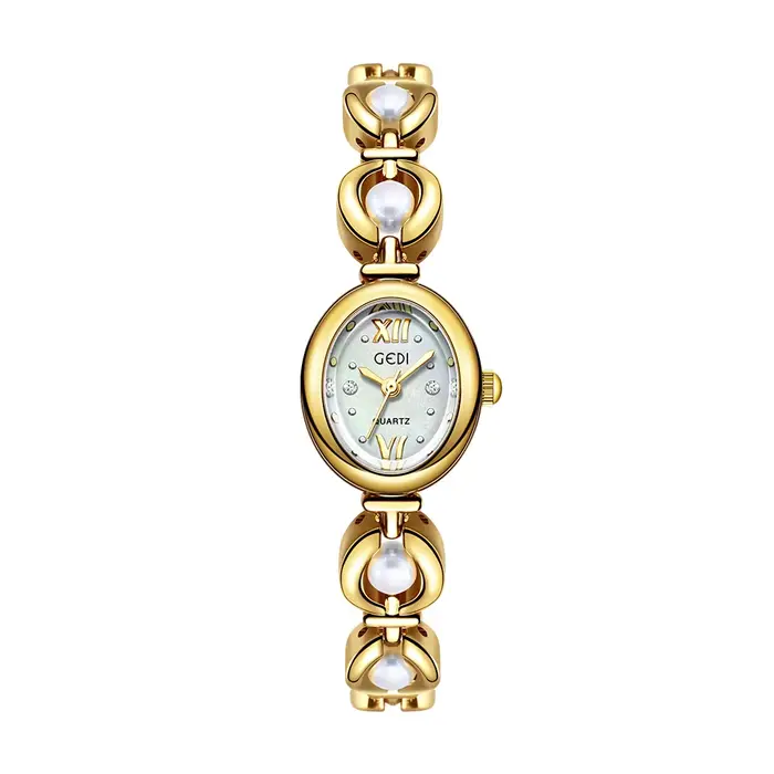 Montre-bracelet Émeraude Style National pour Femme Luxe Leger Perles Exquises Étanche Montre à Quartz Tendance pour Dames Occasions Spéciales