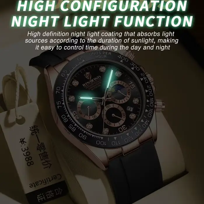 BINBOND luxe hommes montre Quartz homme montres étanche lumineux haut marque