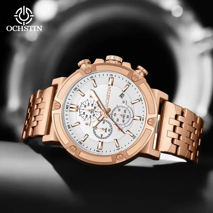 Montre à quartz chronographe pour homme