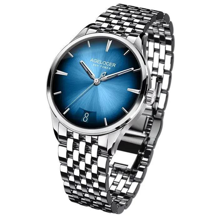 Montre AGELOCER Original Budapest pour homme, montre de luxe en or, grand calendrier, automatique, mécanique, cadeau d'anniversaire pour homme