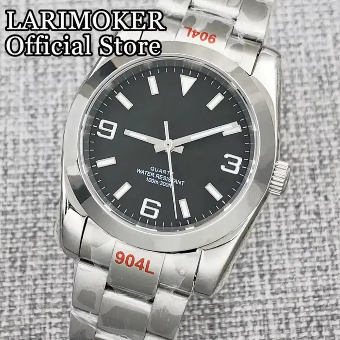 Montre homme résistante à l'eau avec verre saphir lumineux et mouvement quartz Ronda 515 pour occasions spéciales et personnalisation