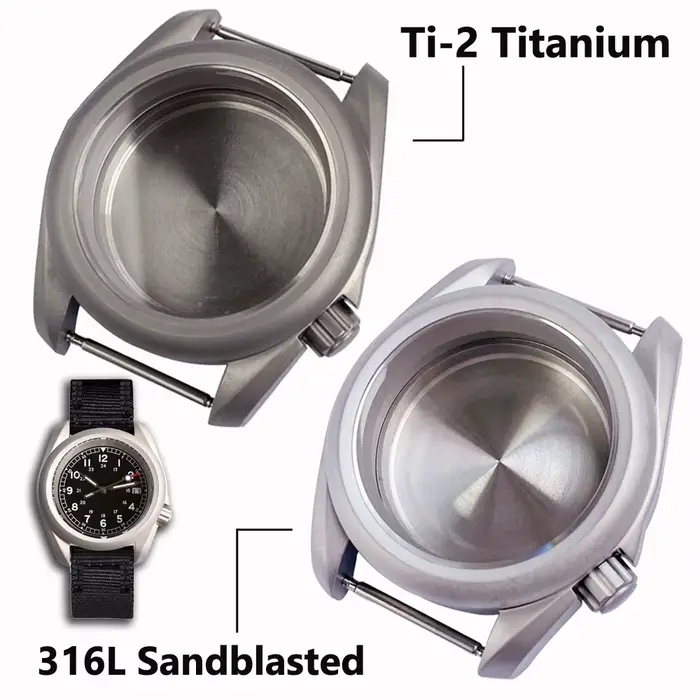 Boîtier de montre en titane sablé 40mm compatible avec mouvements NH35A NH36A NH38 ETA2824 PT5000 ST2130 SW200 étanche 20ATM pour homme femme occasions spéciales