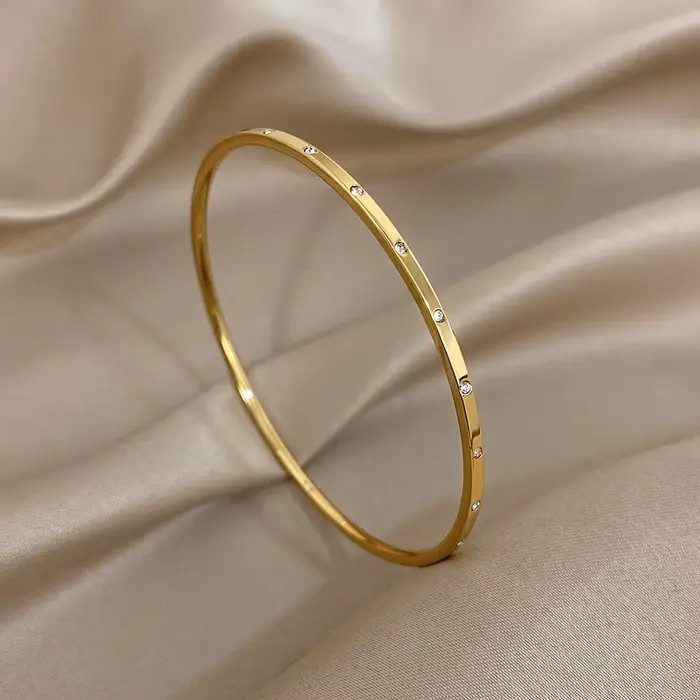 Bracelet minimaliste plaqué or pour femmes et hommes
