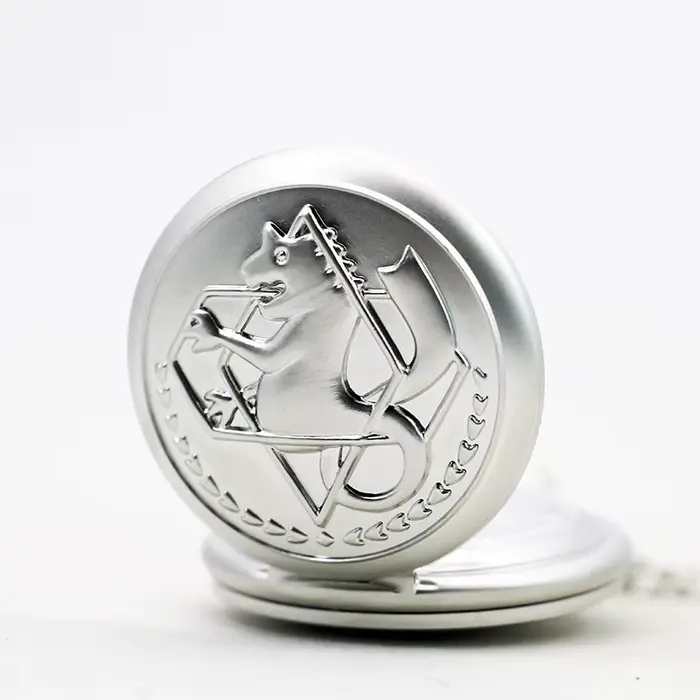 Montre de poche à Quartz avec pendentif en argent Antique Fullmetal Alchemist