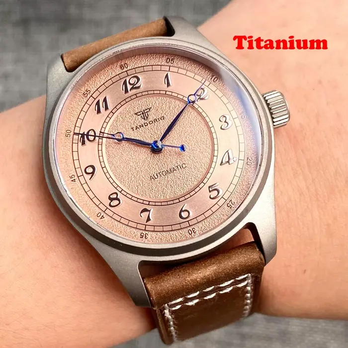 Tandorio 39mm pilote rétro titane mis5 8215/PT5000 mouvement montre mécanique pour hommes 200m étanche verre saphir