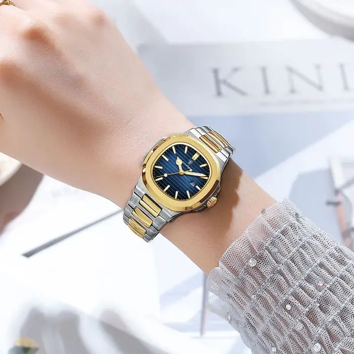 POEDAGAR montre carrée de luxe pour femme étanche lumineux Date dames