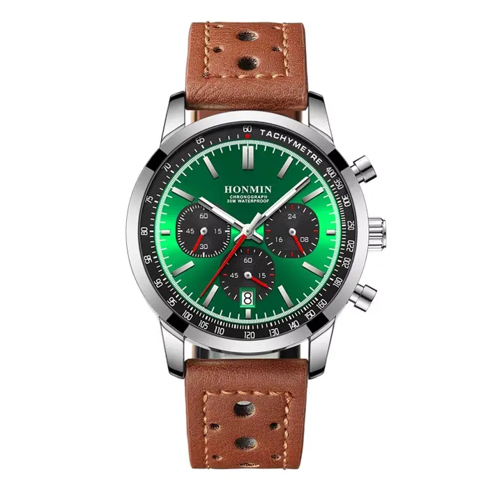 Chronographe de luxe multifonctionnel homme d'affaires montres marque Vintage tendance étanche ceinture Quartz horloge Relojes Para Hombre