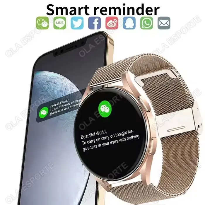 Montre Intelligente Ola Esporte Avec Surveillance de Fréquence Cardiaque Bracelet en Gel de Silice Compatible avec Android et iOS Pour Hommes et Femmes Occasions Spéciales Sportives et Voyage