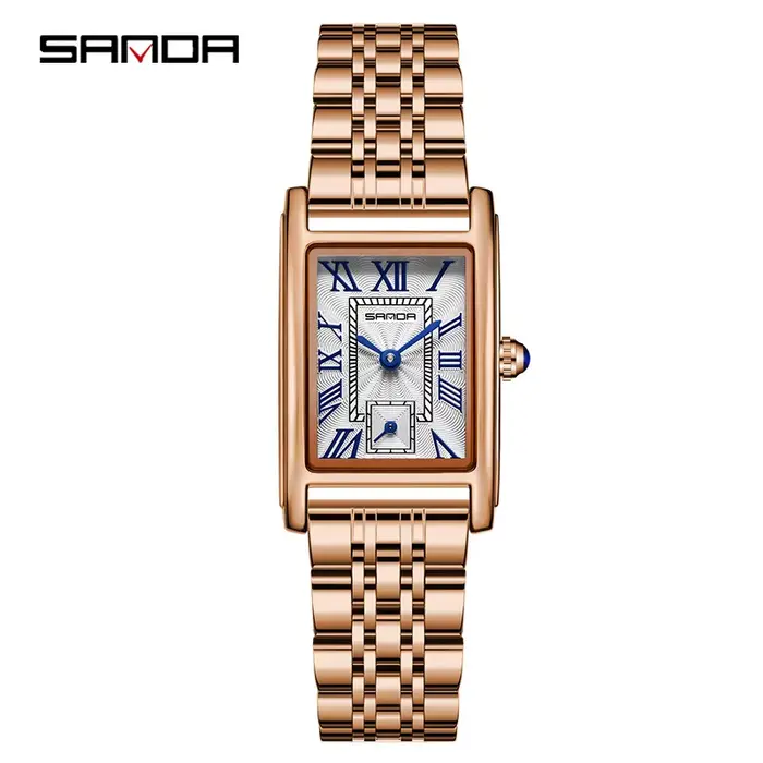 Montre Quartz Femmes 2023 Style Mode et Décontracté Rectangle Résistance à L'Eau Occasions Professionnelles et Festives
