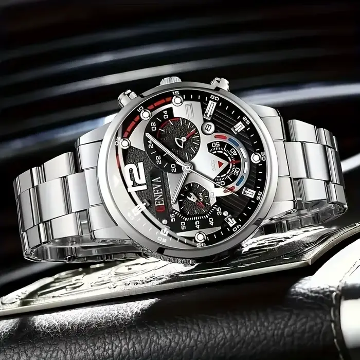 Ensemble de montre à quartz pour hommes 8 pièces