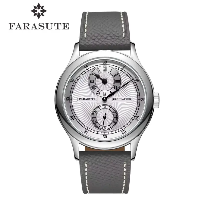 Montre Farasute Manuelle Mécanique Mouvement Ventilation Hommes Luxe Ovale Bracelet Cuir Occasions Spéciales