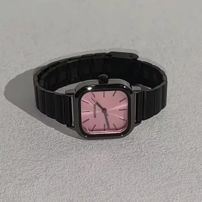 Offre spéciale marque de luxe montre noire femmes mode montres à Quartz dames réglable bracelet en a
