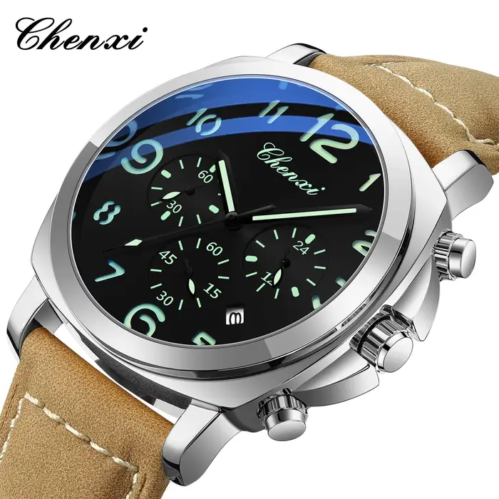CHENXI 2025 Nouvelle Montre Homme de Luxe en Cuir Tendance Décontractée