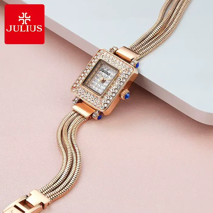 Montre à quartz julius mini dame pour femme, horloge élégante, bracelet habillé, cadeau d'anniversaire pour fille, mode japonaise