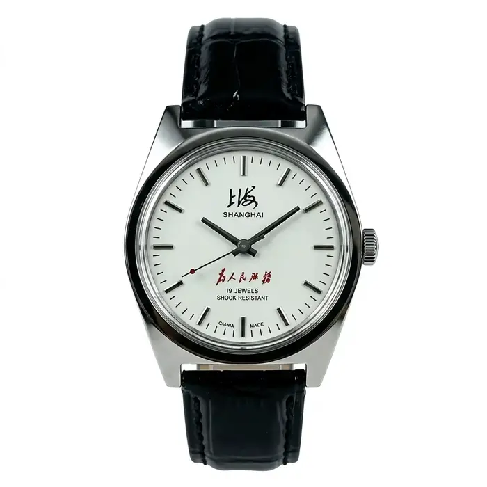 Montre mécanique vintage Shanghai pour homme, 19 rubis, résistante aux chocs, à remontage manuel, av