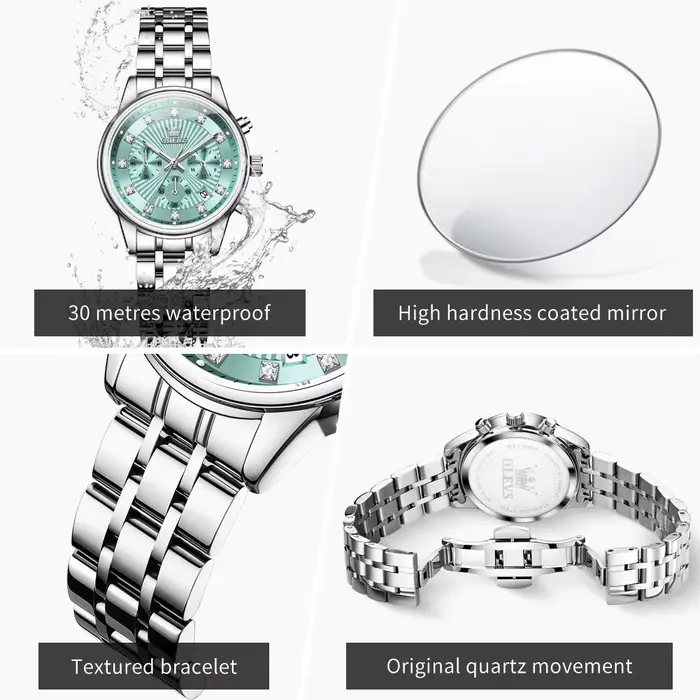 OLEVS femmes montres affaires de luxe dames mode montre à Quartz Simple haute qualité en acier inoxydable chronographe