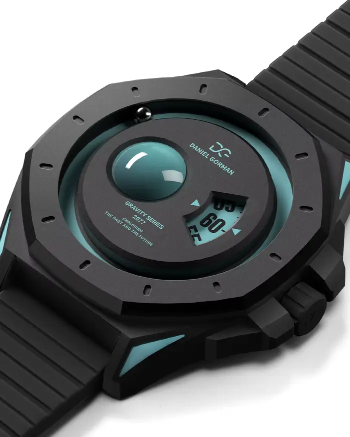 Montre à quartz pour homme Daniel Gorman Gravity Series - Cadran bleu glace Uranus