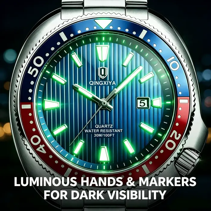QINGXIYA Nouvelle montre à quartz de luxe pour hommes