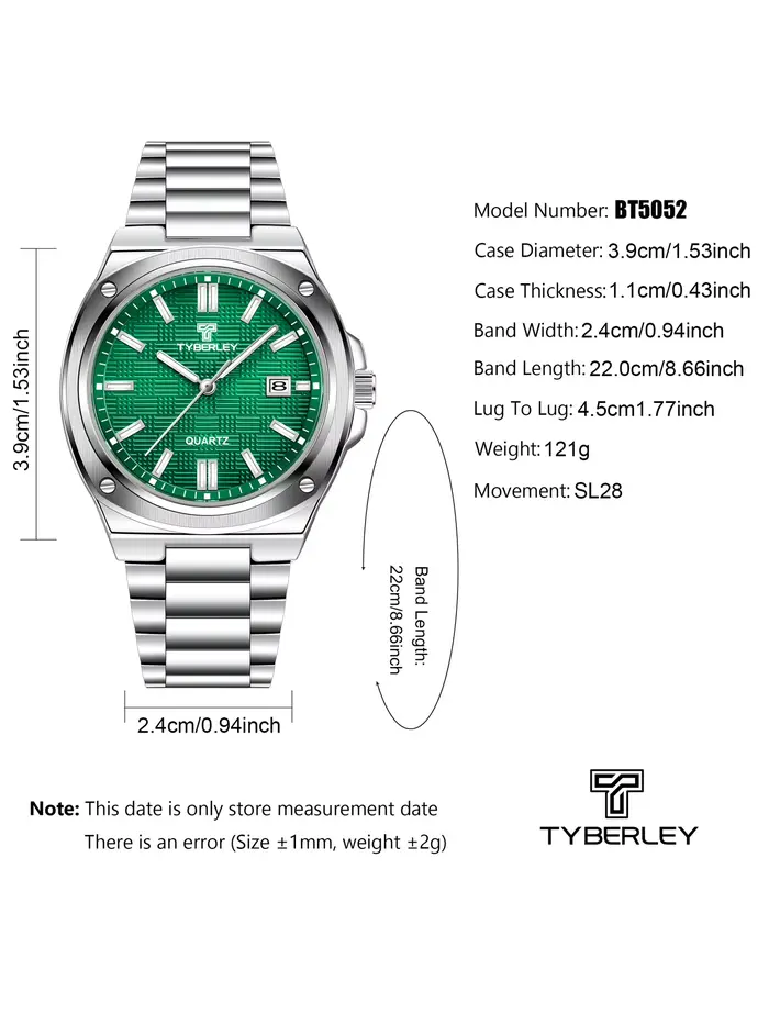 2025 nouvelle montre pour hommes TYBERLEY Top Design montres à Quartz de luxe pour homme en acier inoxydable étanche