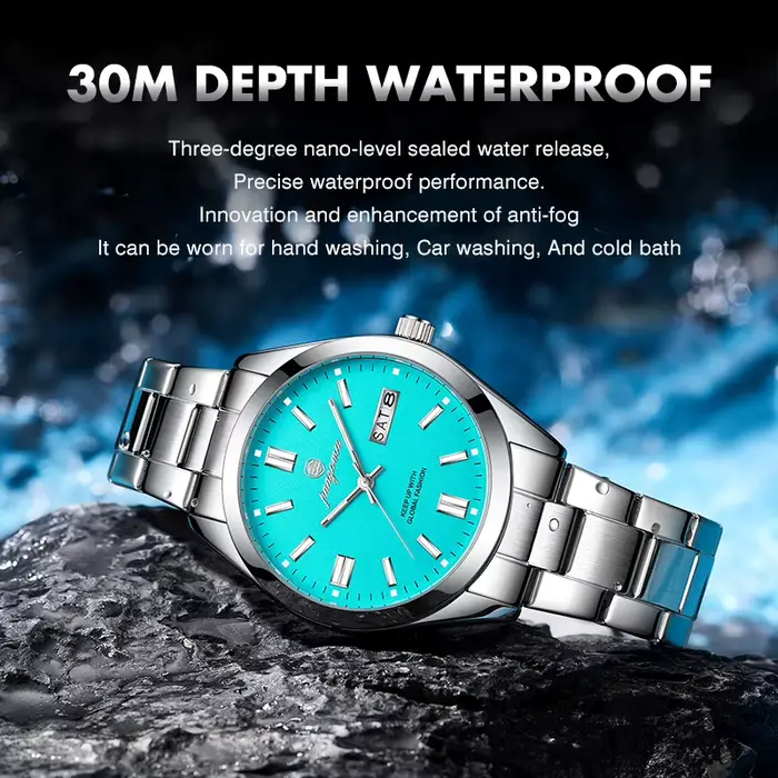 Montre homme analogique à quartz bracelet acier inoxydable étanche lumineuse simple business sport décontractée et élégante occasions spéciales