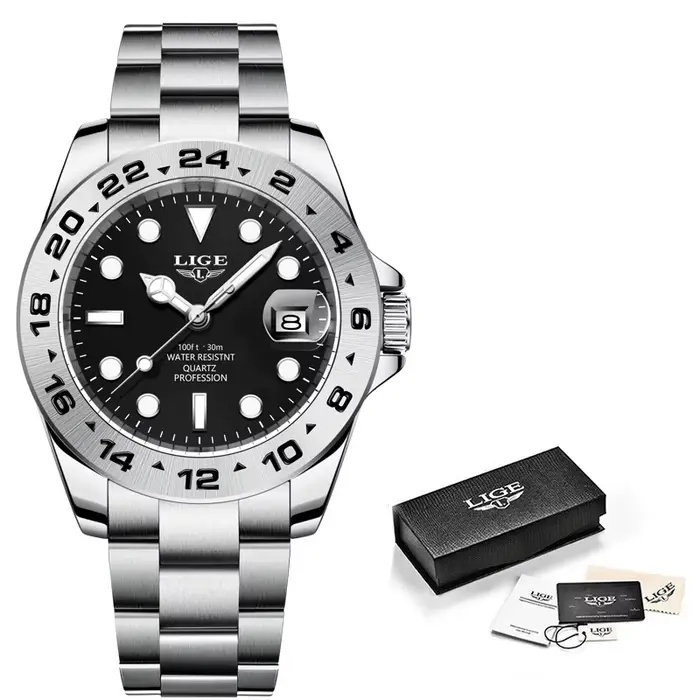 LIGE vente chaude hommes montre Sport hommes montres haut de gamme de luxe militaire étanche entière