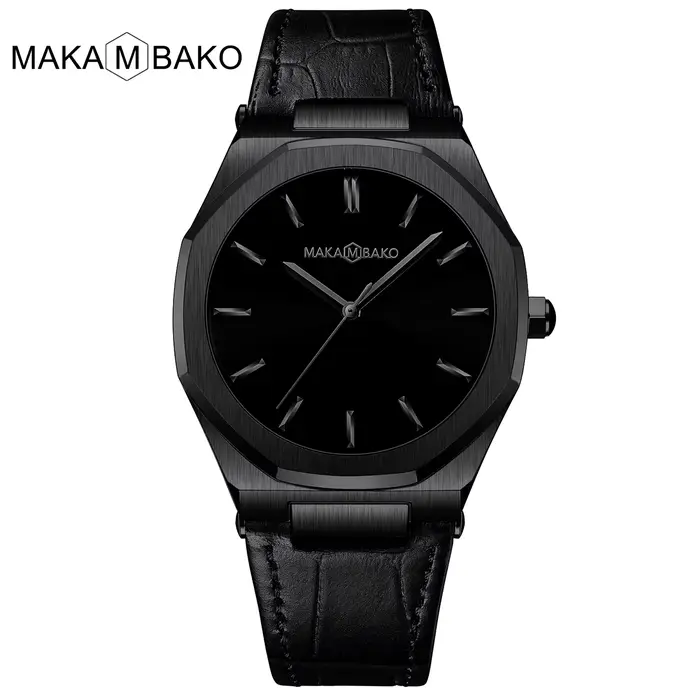 MAKAMBAKO-Montre d'affaires pour homme, mouvement japonais MIYOTA 2035, noir, sport, étanche, en cui