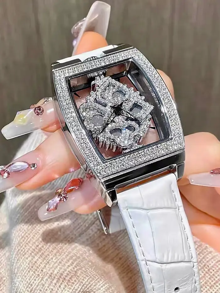 Montre en alliage avec bracelet en cuir résistante à l'eau pour femmes, élégante et sophistiquée, pour occasions spéciales et quotidienne