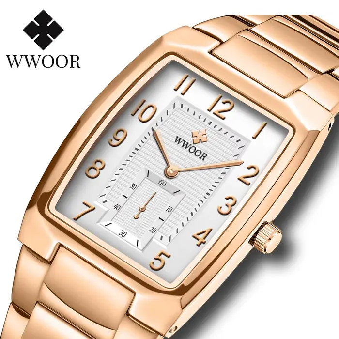 Montre de luxe carrée à quartz pour hommes