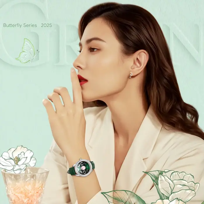 EUTOUR 2025 montre magnétique papillon élégante pour femmes thème de jardin d'été accessoire élégant