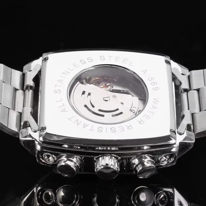 Montre Jaragar automatique en acier inoxydable vintage multifonctionnelle pour hommes occasions spéciales