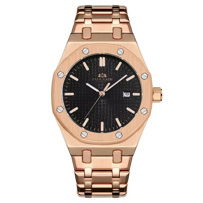 Montre automatique pour hommes, mécanique, bracelet en acier inoxydable, Simple, Business, bleu, Ros
