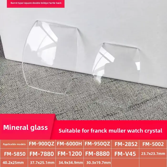 Verre minéral en cristal pour montre Franck Muller FM-6000H 900QZ 950QZ 2852 5002 5850 7880 8880 1200 V45