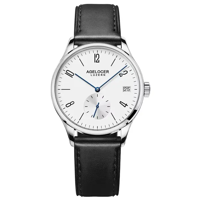 Montre AGELOCER Original Budapest pour femme, bracelet en cuir, simple, grand calendrier, automatiqu