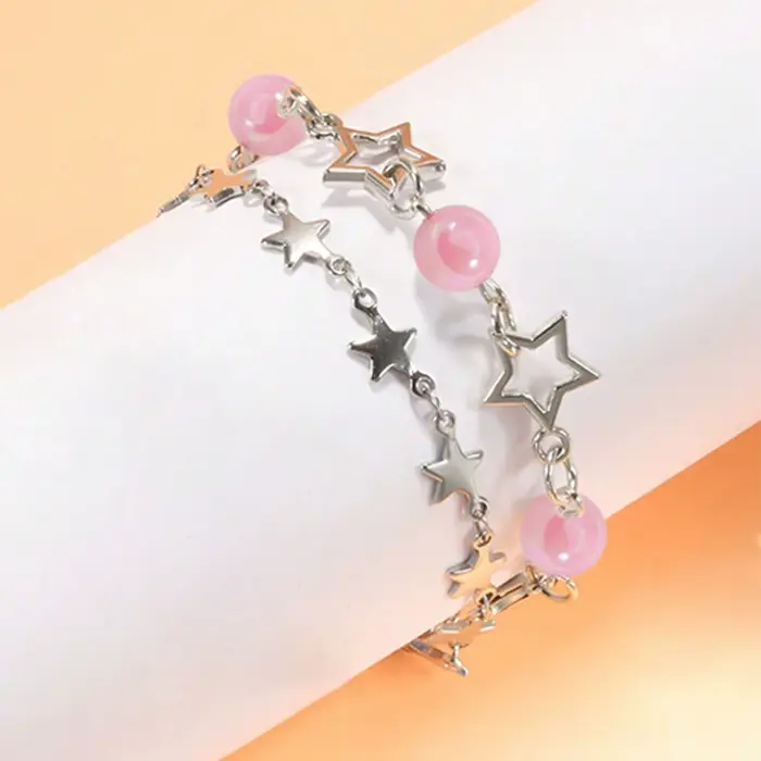 Ensemble de bracelets de couple de célébrités Y2K, bracelet d'amitié étoile de perle d'imitation, ca