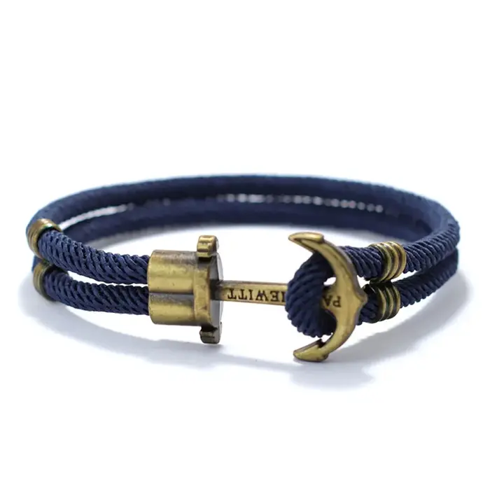 Bracelet Ancre Nautique pour Hommes Corde en Coton et Alliage de Zinc Décontracté Sportif Occasions Spéciales Pratique à Porter