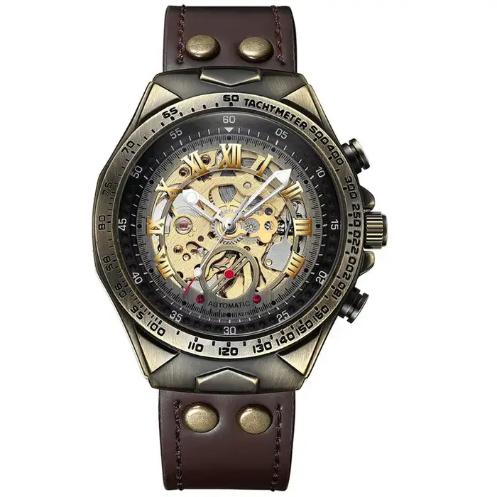 Binbond hommes montre mécanique mâle décontracté Bronze Style rétro automatique montre mécanique Rel