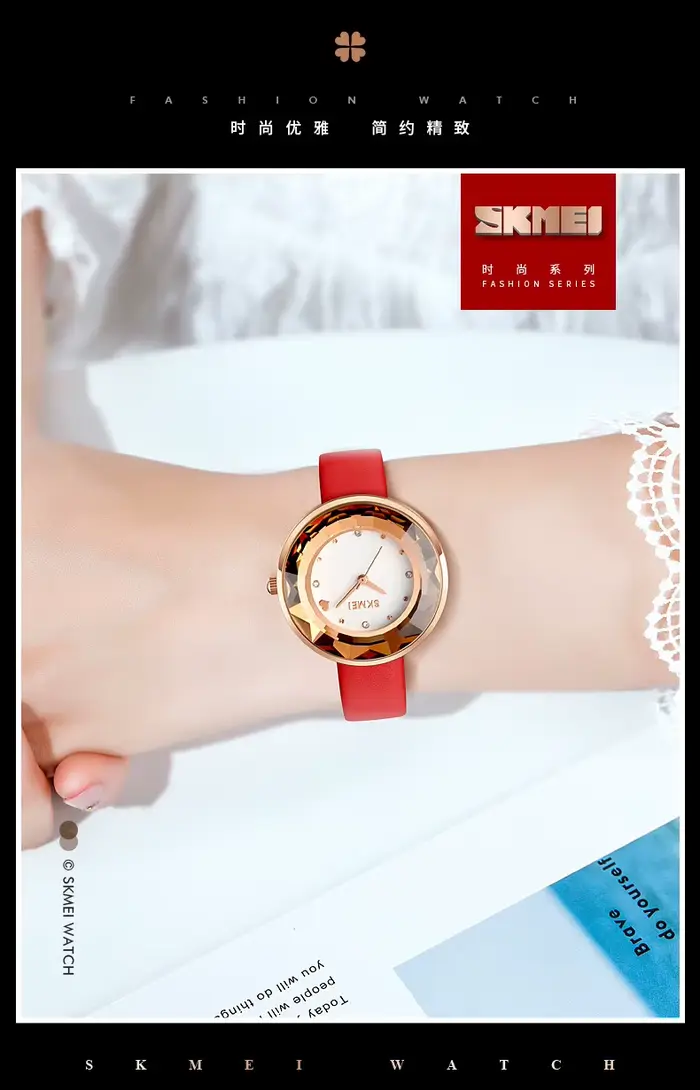 Nouvelle montre à quartz pour femme 2025 : cadran floral 3D