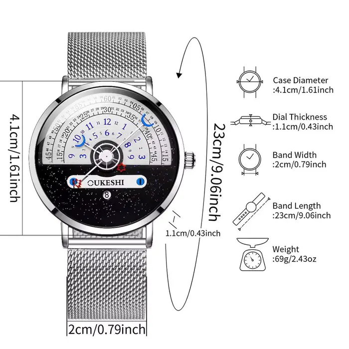 Montre homme yolako à quartz avec bracelet en acier inoxydable pour style fashion et casual occasions diverses