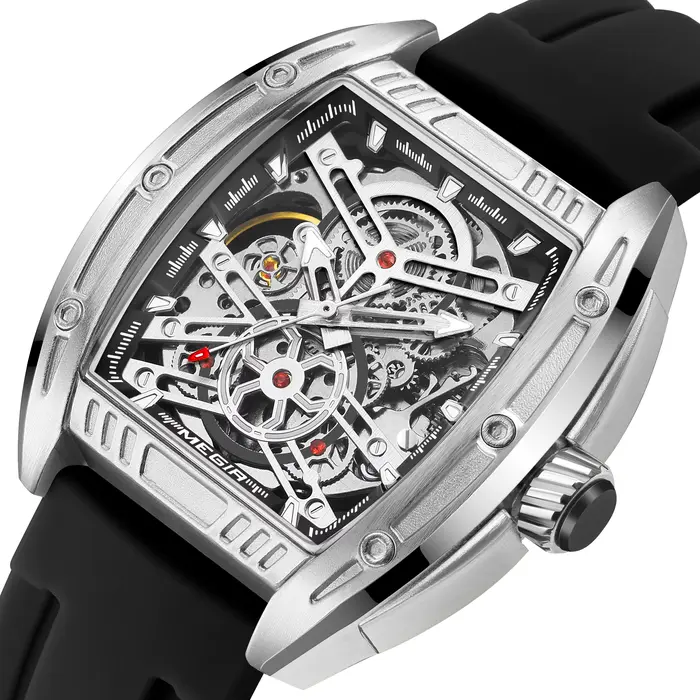 MEGIR mécanique montre pour hommes horloge mode 44MM cadran mouvement automatique lumineux étanche Sport