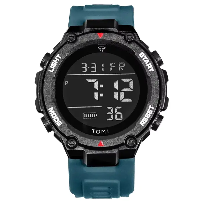 TOMI montre numérique tactique militaire vert noir 4 boutons Modes de Sport antichoc étanche randonn