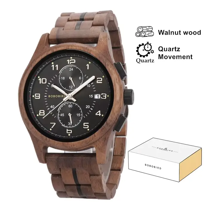 Montres pour hommes Marque BOBO BIRD Juillet 2024 Nouvelle montre pour hommes Affichage du calendrie