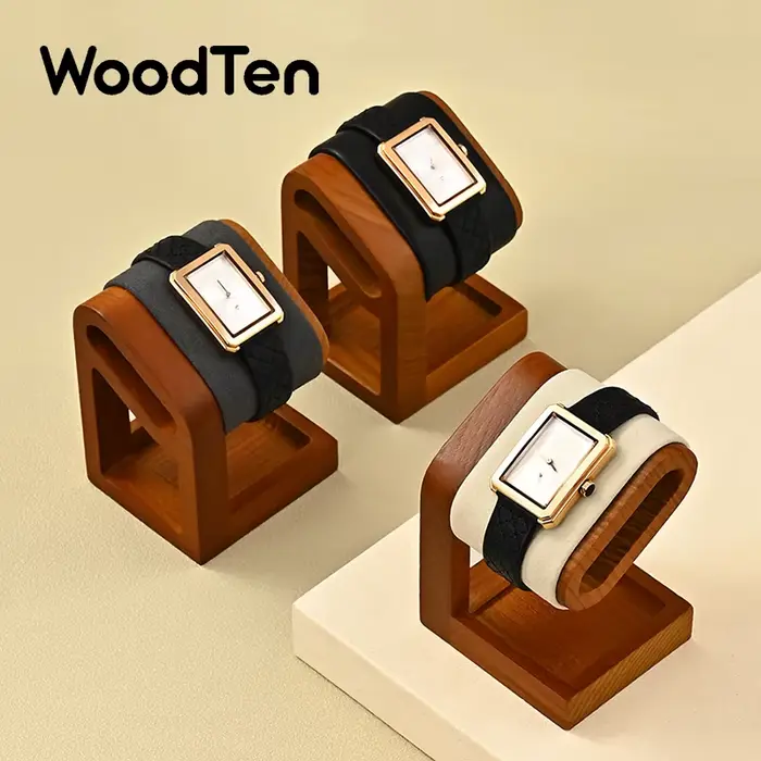 Présentoir de montres en bois massif WOODTEN pour collection de montres et accessoires élégants pour maison et bureau