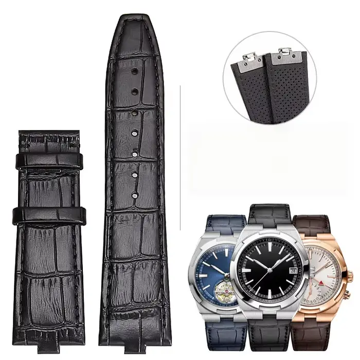Bracelet en cuir de qualité supérieure adapté à Vacheron Constantin Overseas 4500V 5500V 7900V, brac