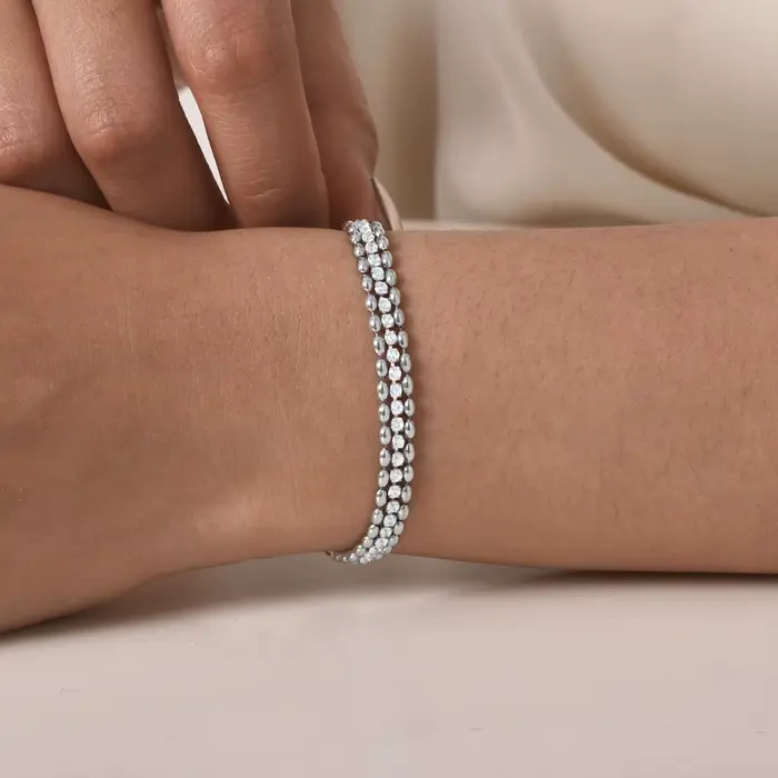 Bracelets à trois couches en acier inoxydable pour femmes